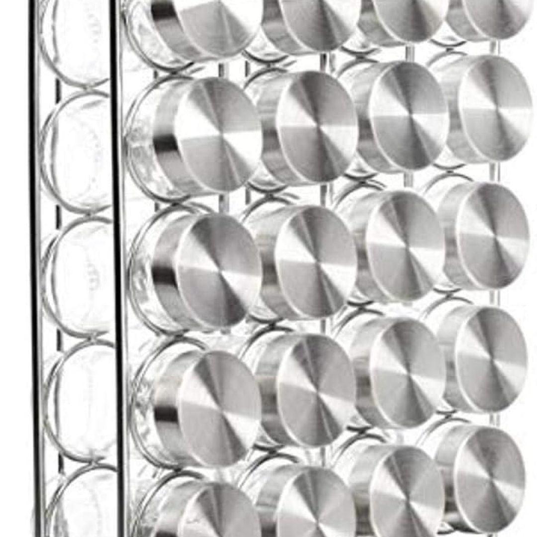 Basics Spice Rack, 20 Glass Jar Spice Organizers and Storage
