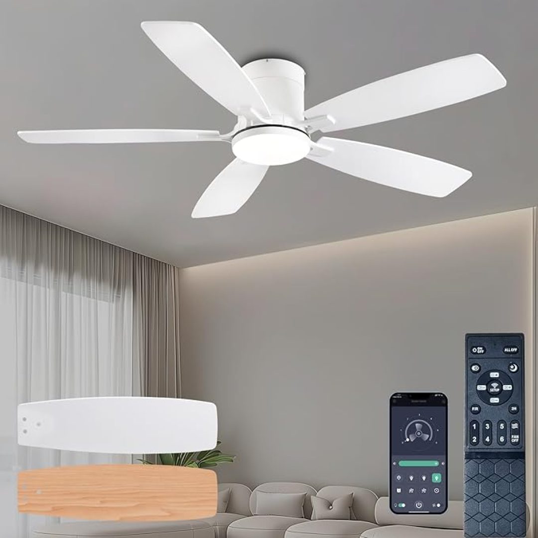 52 inch Low Profile Ceiling Fan with Light and Remote Control
