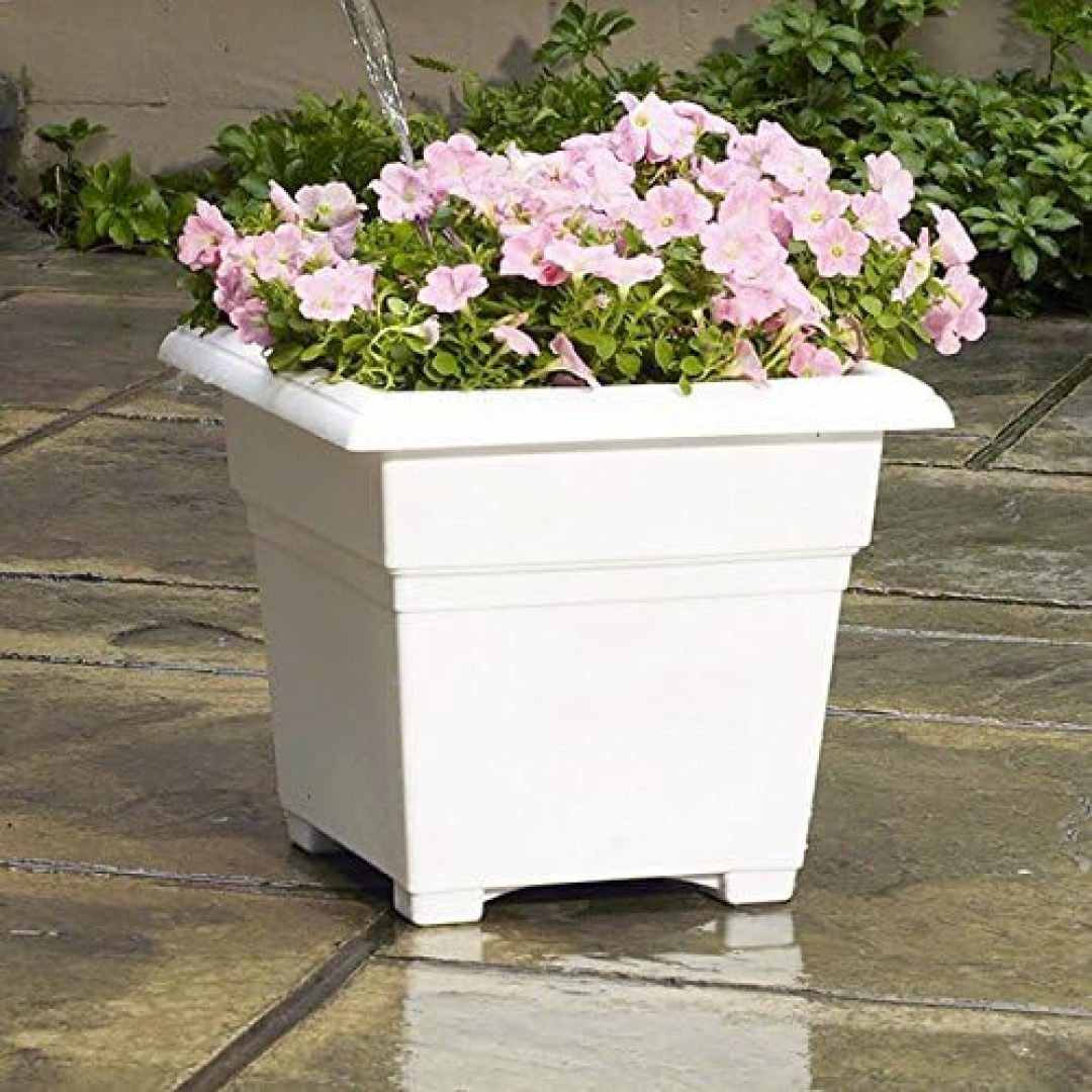 Countryside Square Tub Planter, White