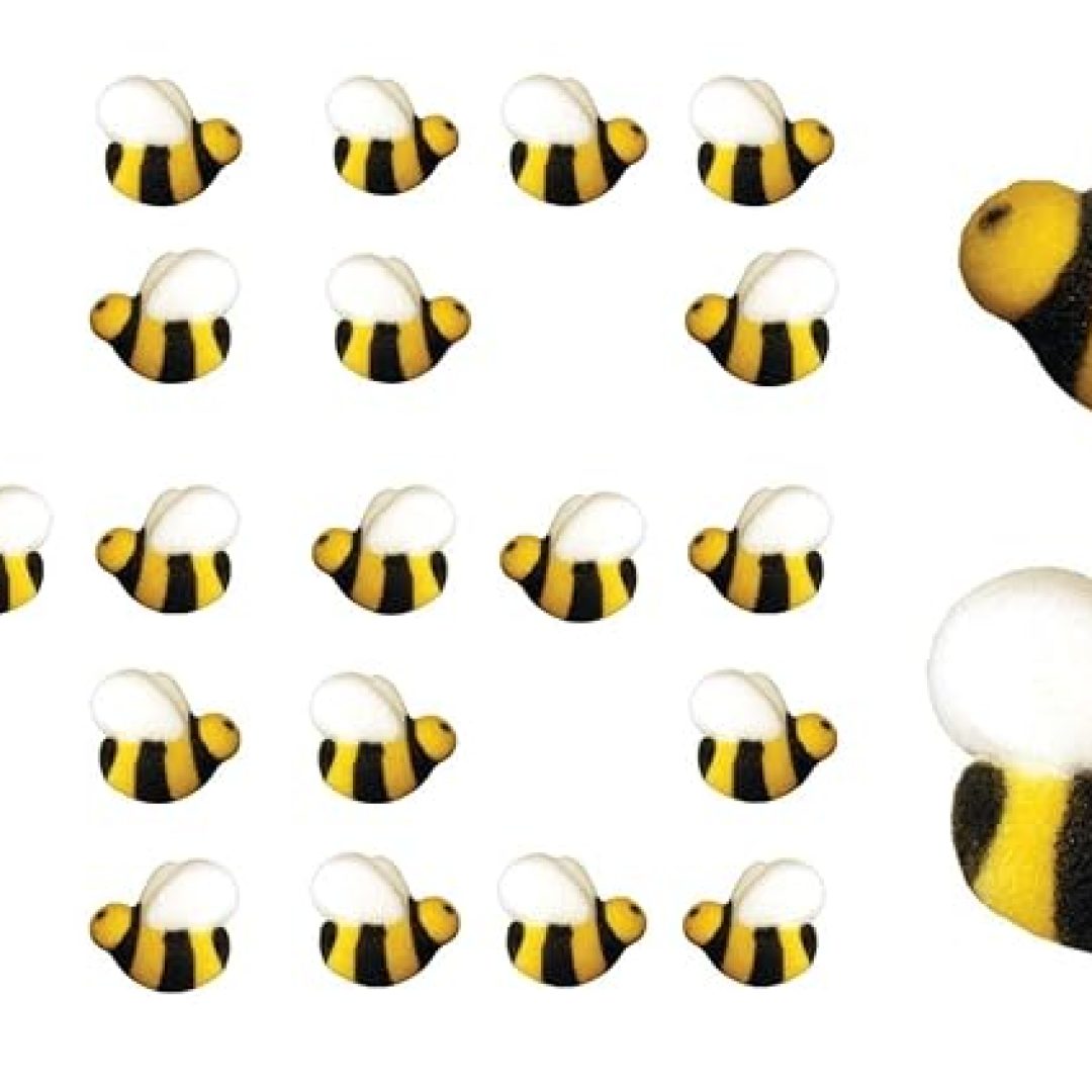 Bumble Bee Shaped Edible Hard Sugar Decorations