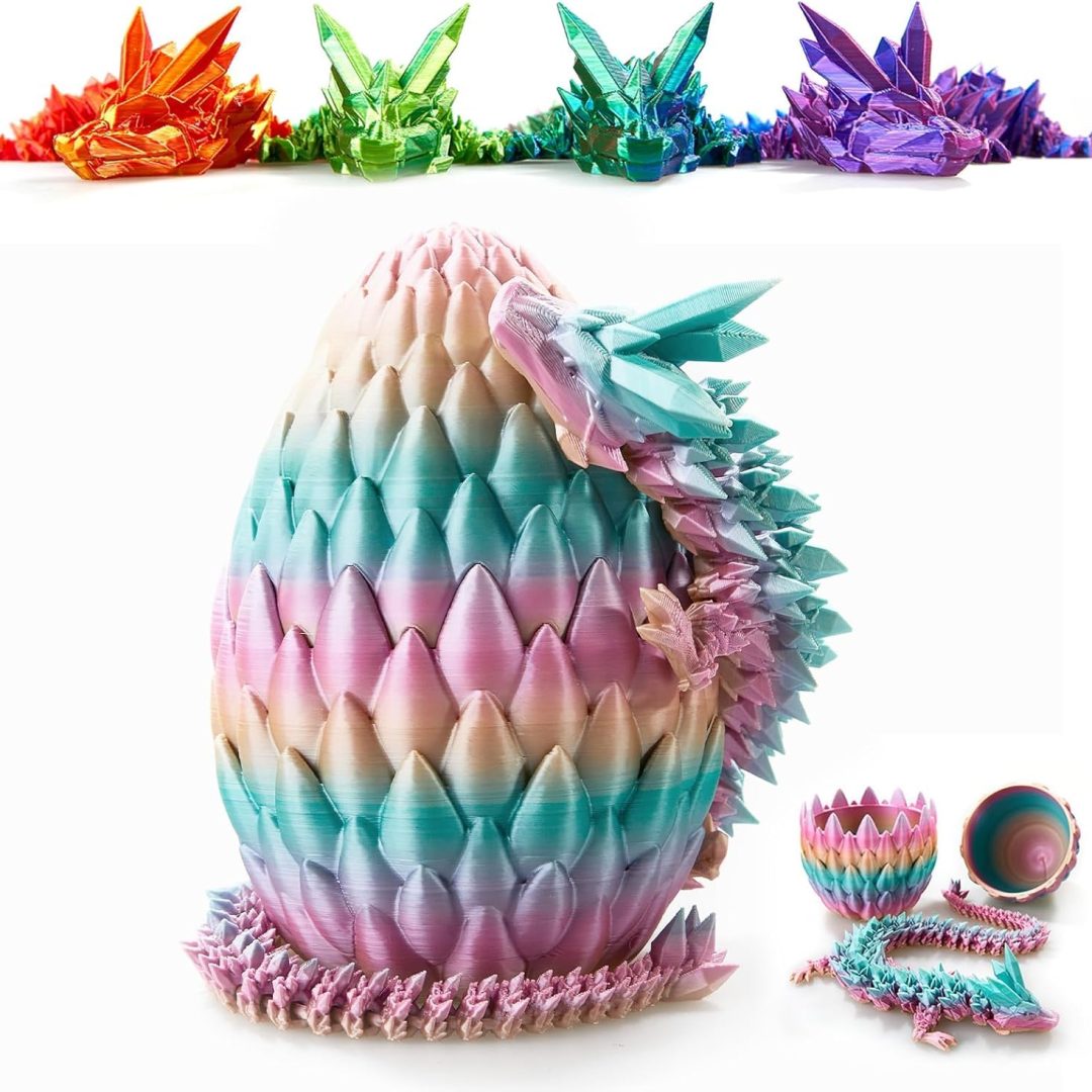 3D Printed 15″ Crystal Dragon Egg – Easter Surprise, Fidget Toy & Home Decor
