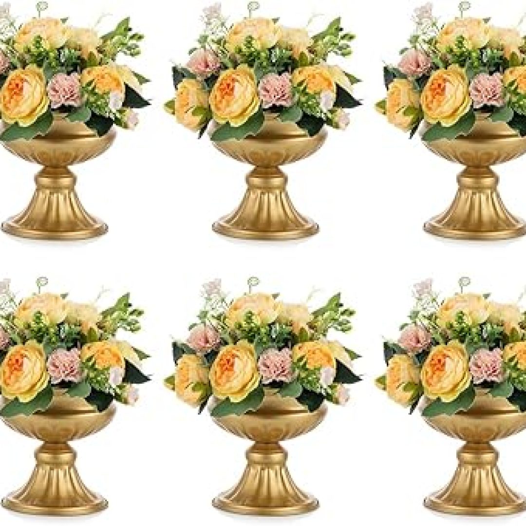 Gold Vases for Centerpieces Wedding – 10 Pcs