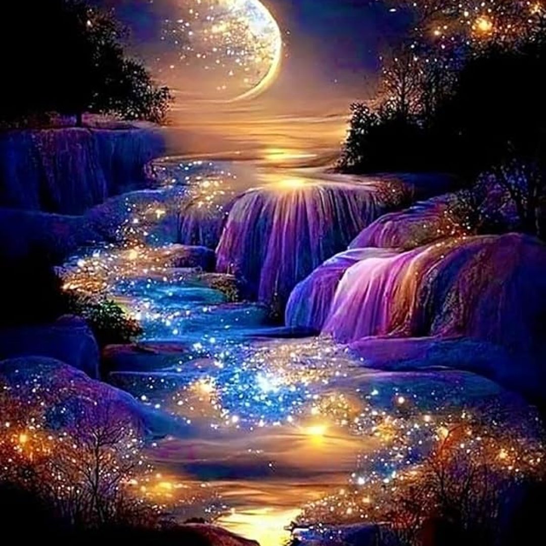 Moonlight Waterfall Diamond Art Kits