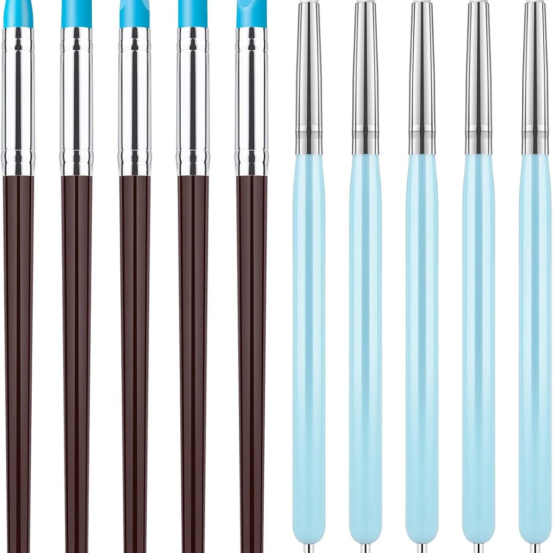 10Pcs Silicone Clay Sculpting & Dotting Tool Set for Pottery & DIY Crafts