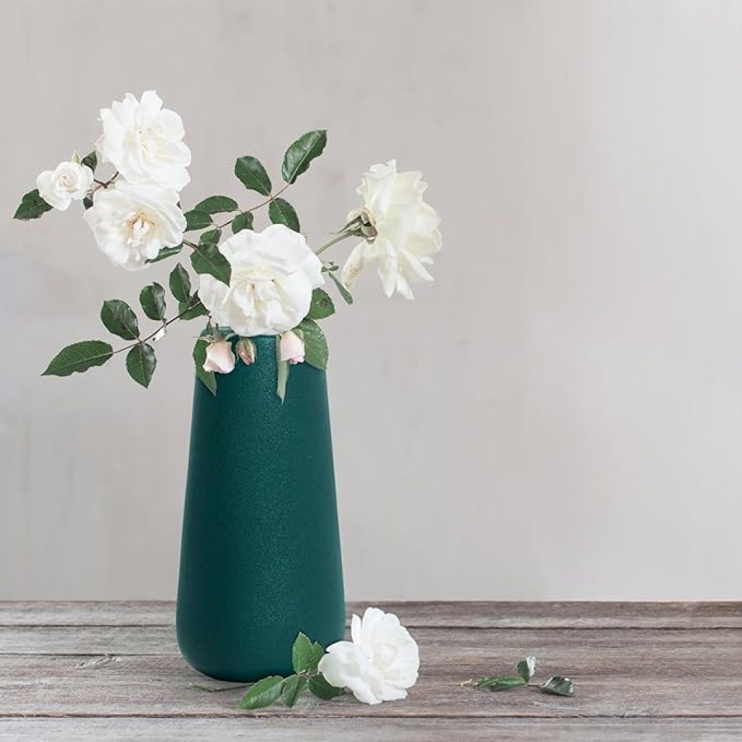 8 Inch Ceramic Flower Vase Textured Finishing