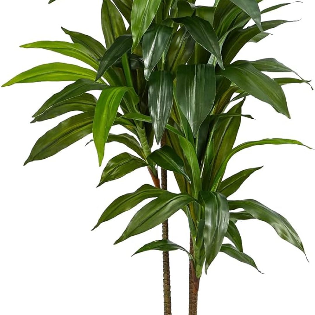Real Touch Leaves Artificial Dracaena Plant, 4ft, Green