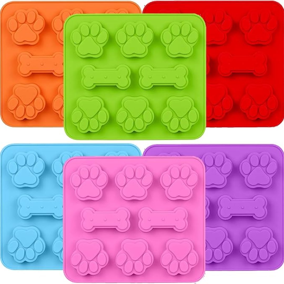 2 in 1 Puppy Dog Paw and Bone Silicone Molds