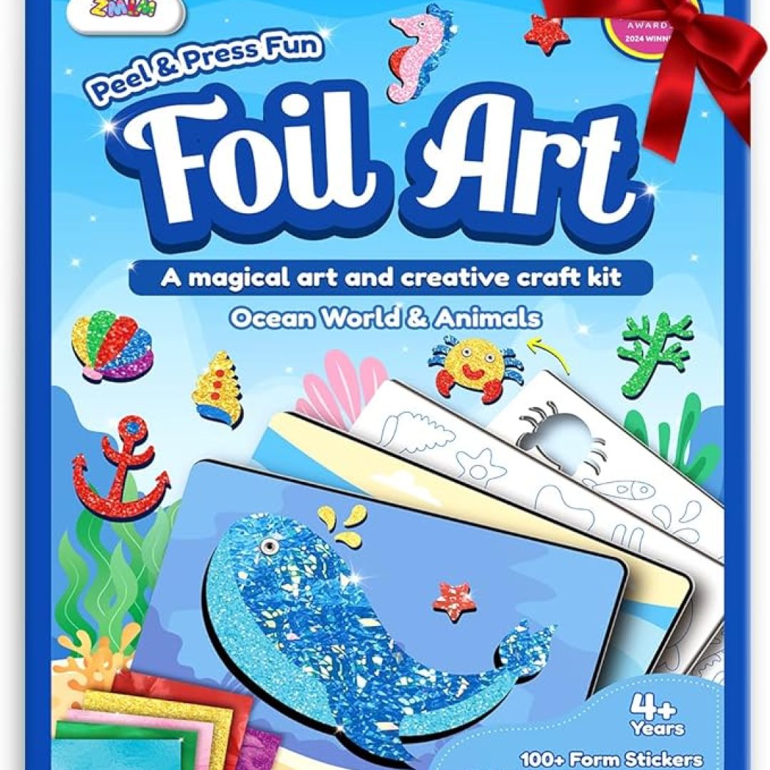 Colorful Foil Art Fun Kids Toys – Ocean World & Animals Toy Set