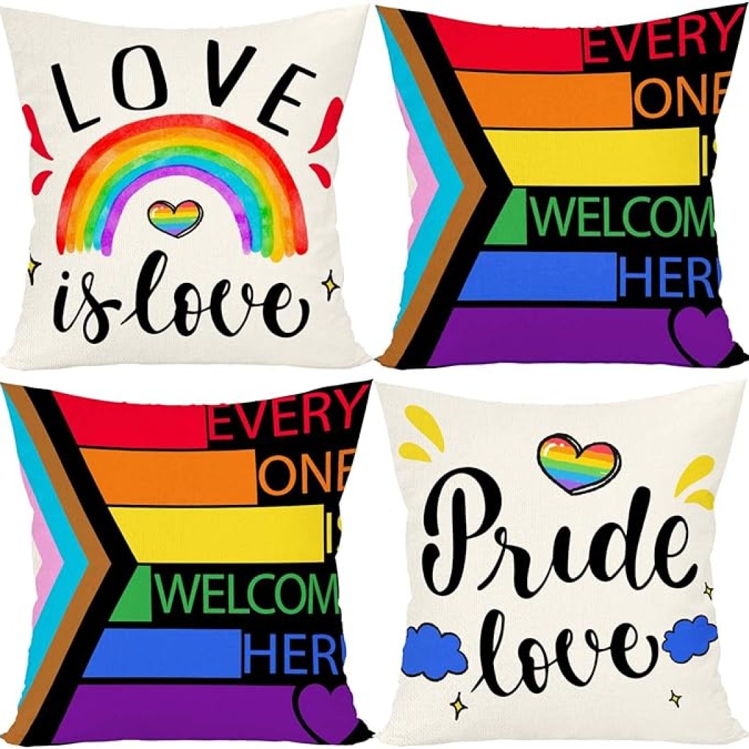 Pillow Covers 18×18 Set of 4 Rainbow Gay Pride