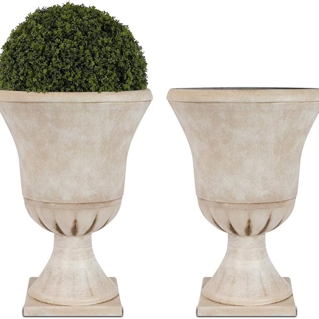 Garden Plastic Urn Planters for Outdoor Plants