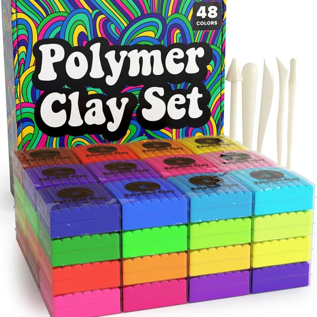 48-Color Oven-Bake Polymer Clay Set for Sculpting & Crafts