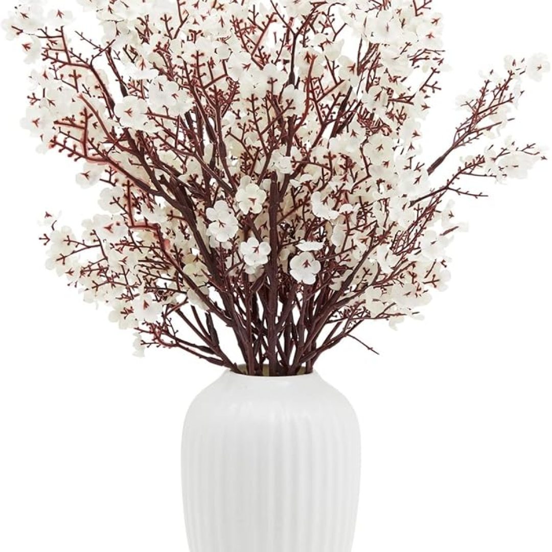 Plus 6 Pack Silk Artificial Baby’s Breath Flowers with Stem