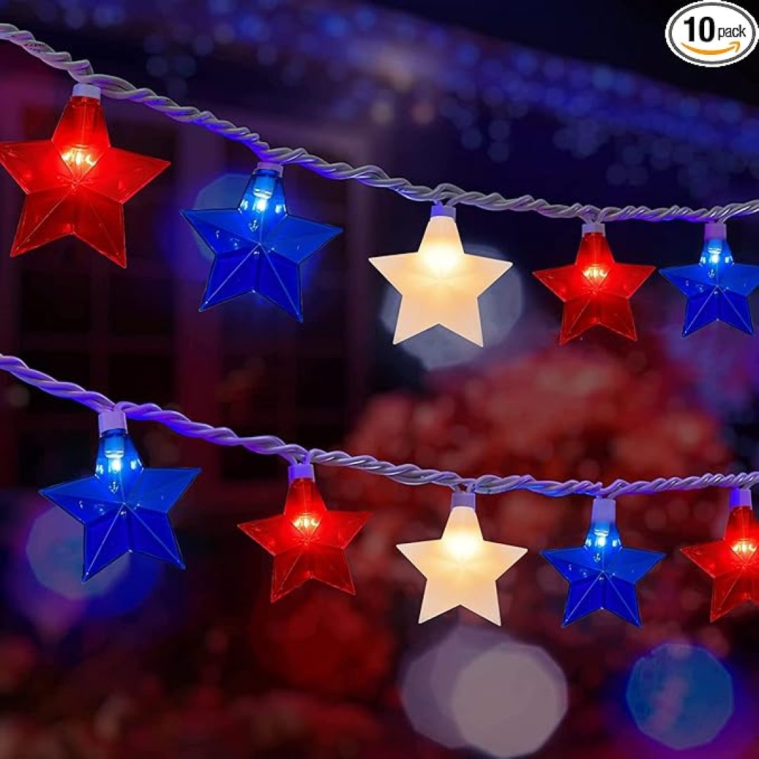 Red White and Blue Star Lights