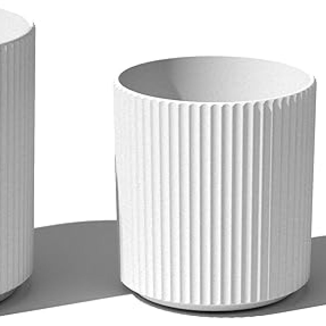 Set of 3 Round Planters for Porch, Patio, Backyard