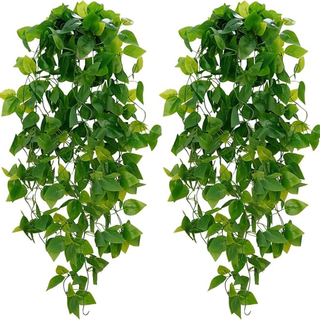 Fake Hanging Plants, 2pcs Artificial Hanging Plant