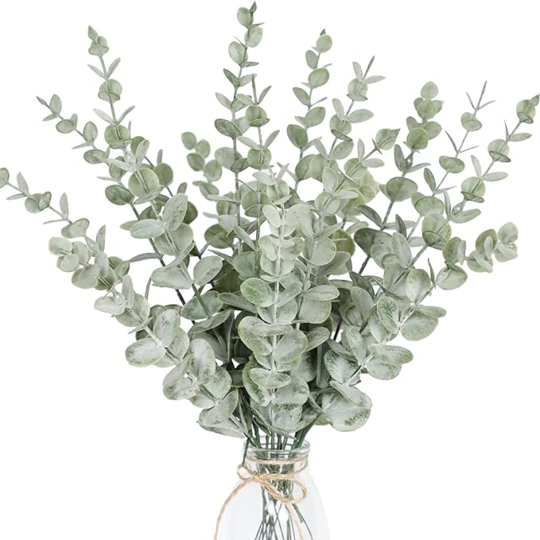 18pcs Eucalyptus Stems Artificial Eucalyptus Leaves Stems