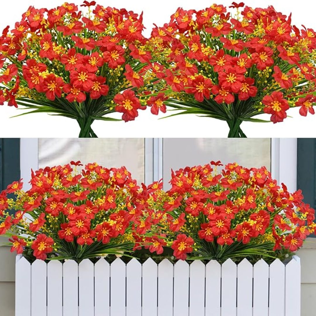 16 Pcs Artificial Flowers for Outdoors