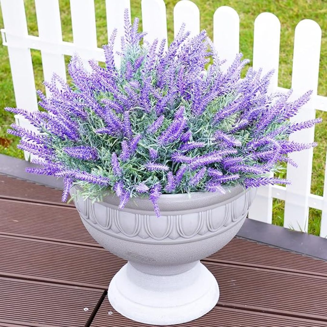 12 Bundles Artificial Fake Lavender Flower Plants Bundles