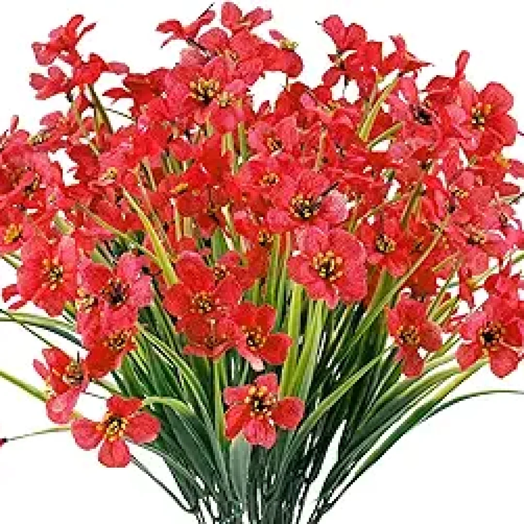 12 Bundles Artificial Flowers Outdoor UV Resistant