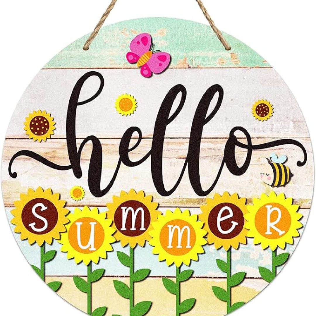 11.8″ Farmhouse Sunflower Summer Front Door Decor Sign