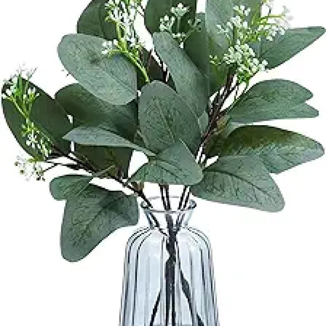 Fake Plants in Glass Vase with Faux Water