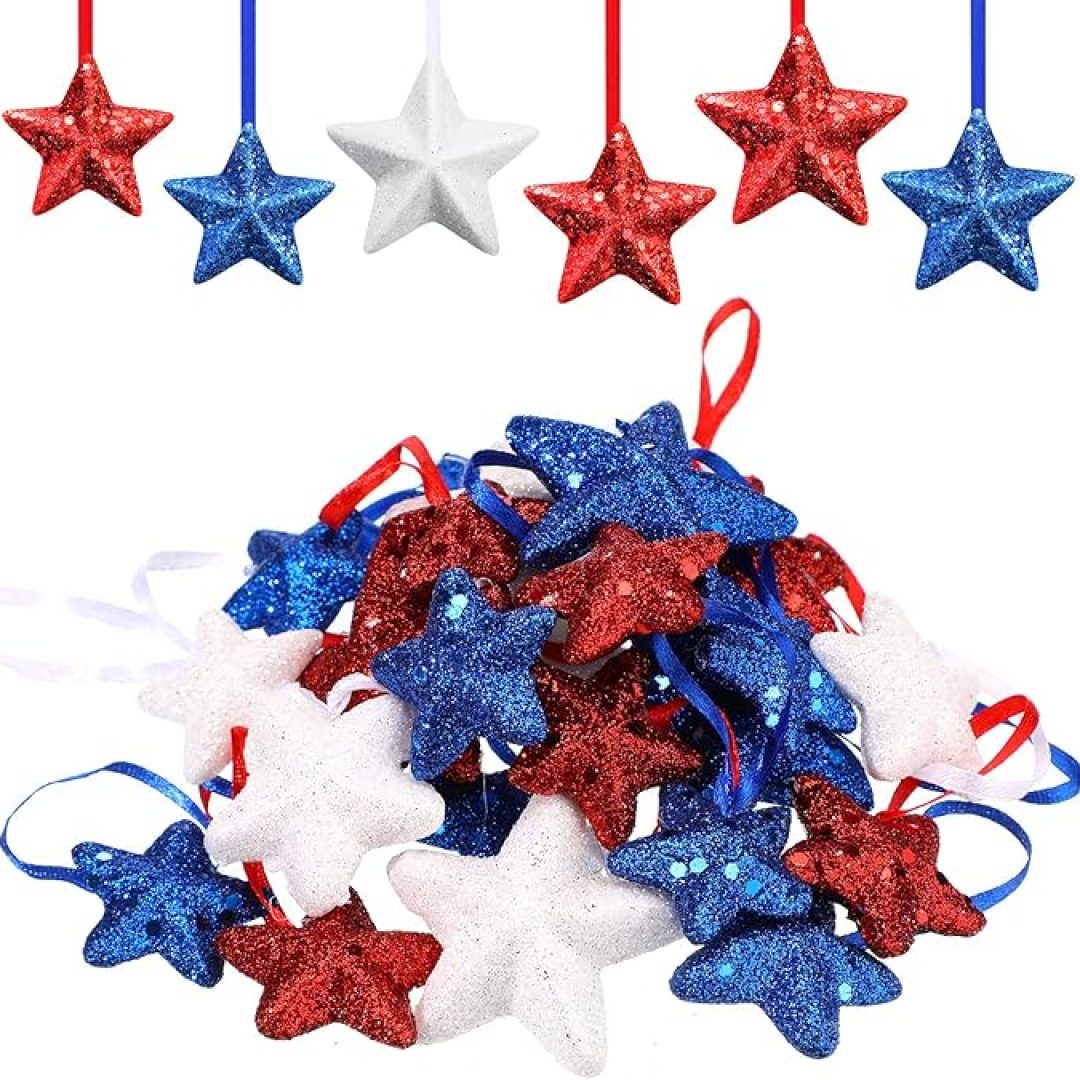 White Red Blue Star Shaped Ornament