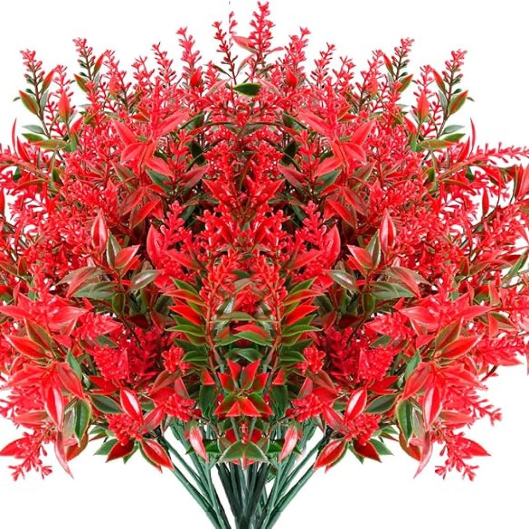 8 Bundles Artificial Lavender Flowers Outdoor UV Resistant Fake Flowers