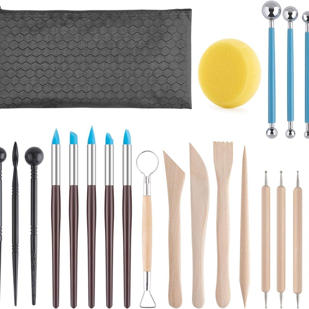 25PCS Clay Sculpting & Modeling Tool Kit for Pottery, Polymer, & DIY Crafts