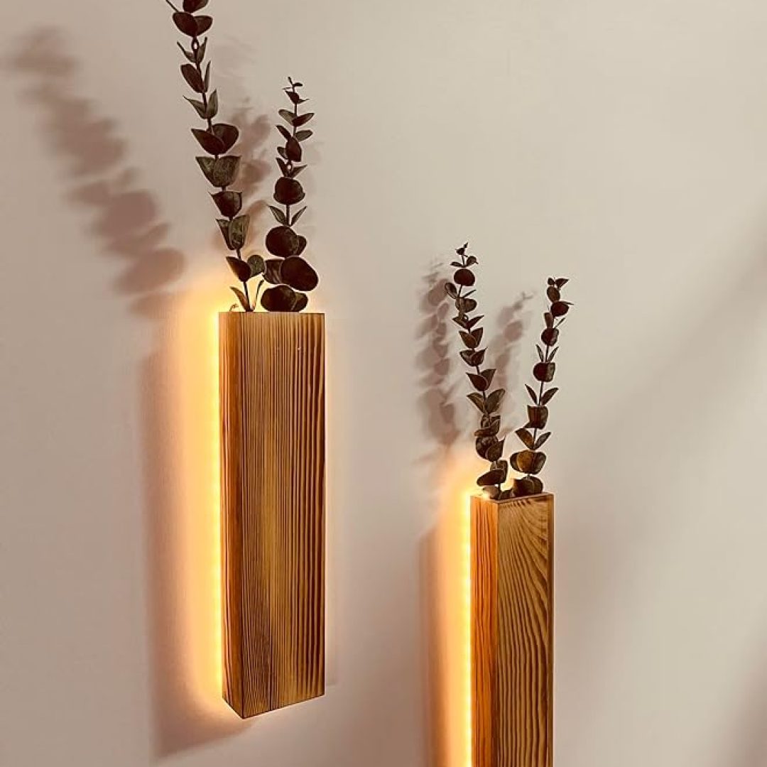 Artificial Eucalyptus with LED Lights Wall Planters Rustic Wall Decor