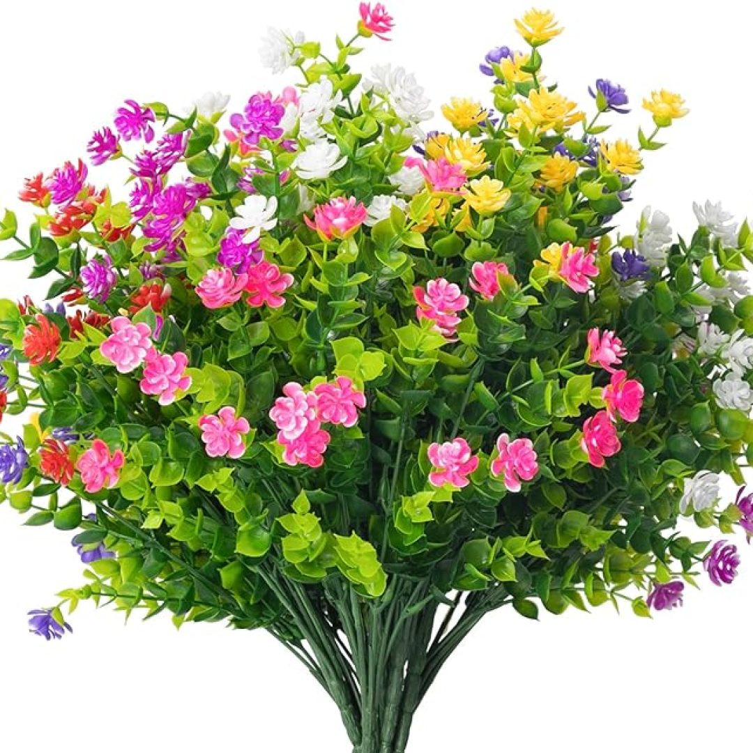 8 Bundles Outdoor Artificial Flowers