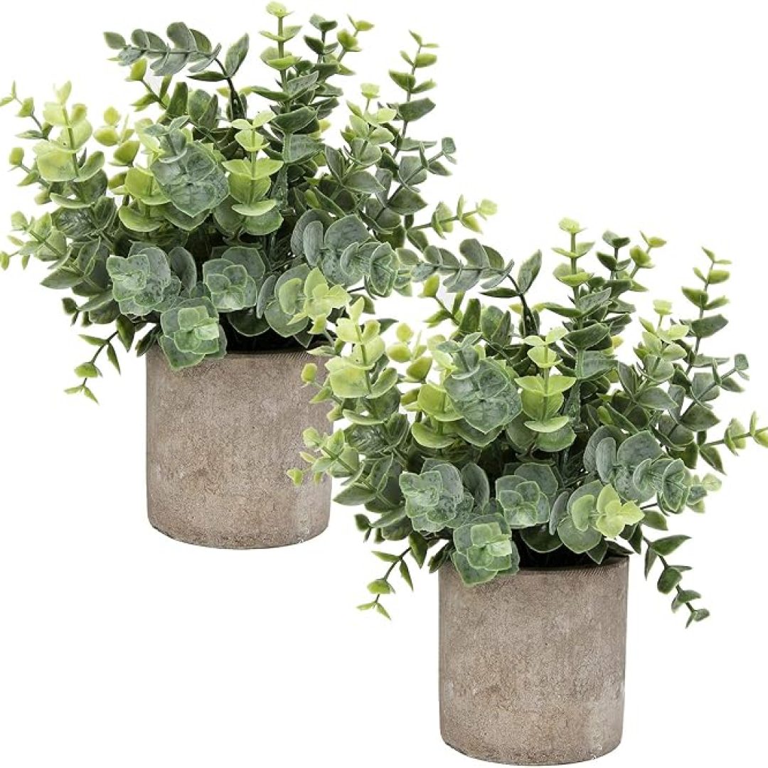 Mini Potted Plants Artificial Eucalyptus Boxwood Rosemary