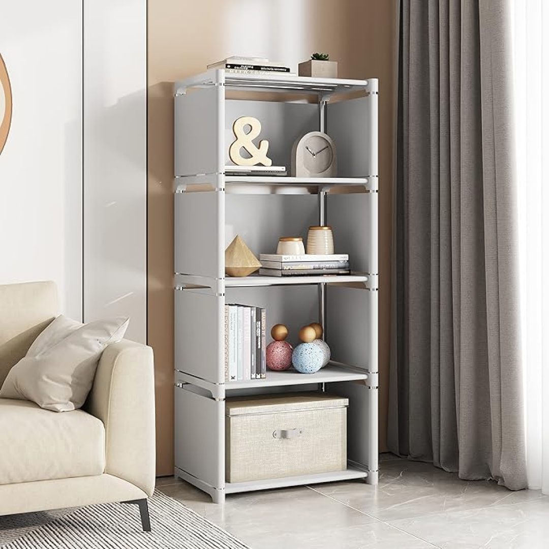 Space-Saving 5-Layer Bookshelf