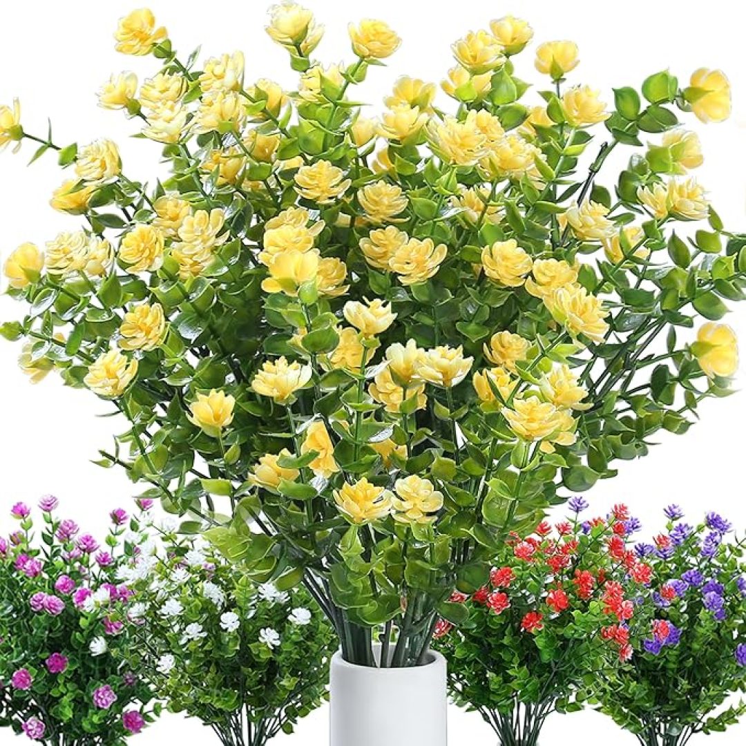 Yellow Fake Flowers Outdoor