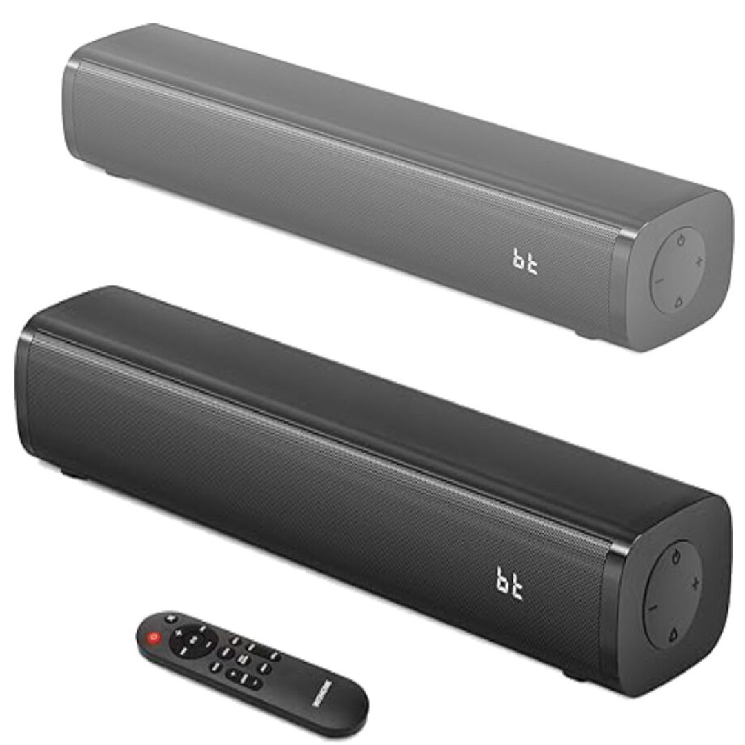 2.1ch Small Sound Bars for TV with 6 Levels Voice Enhancement