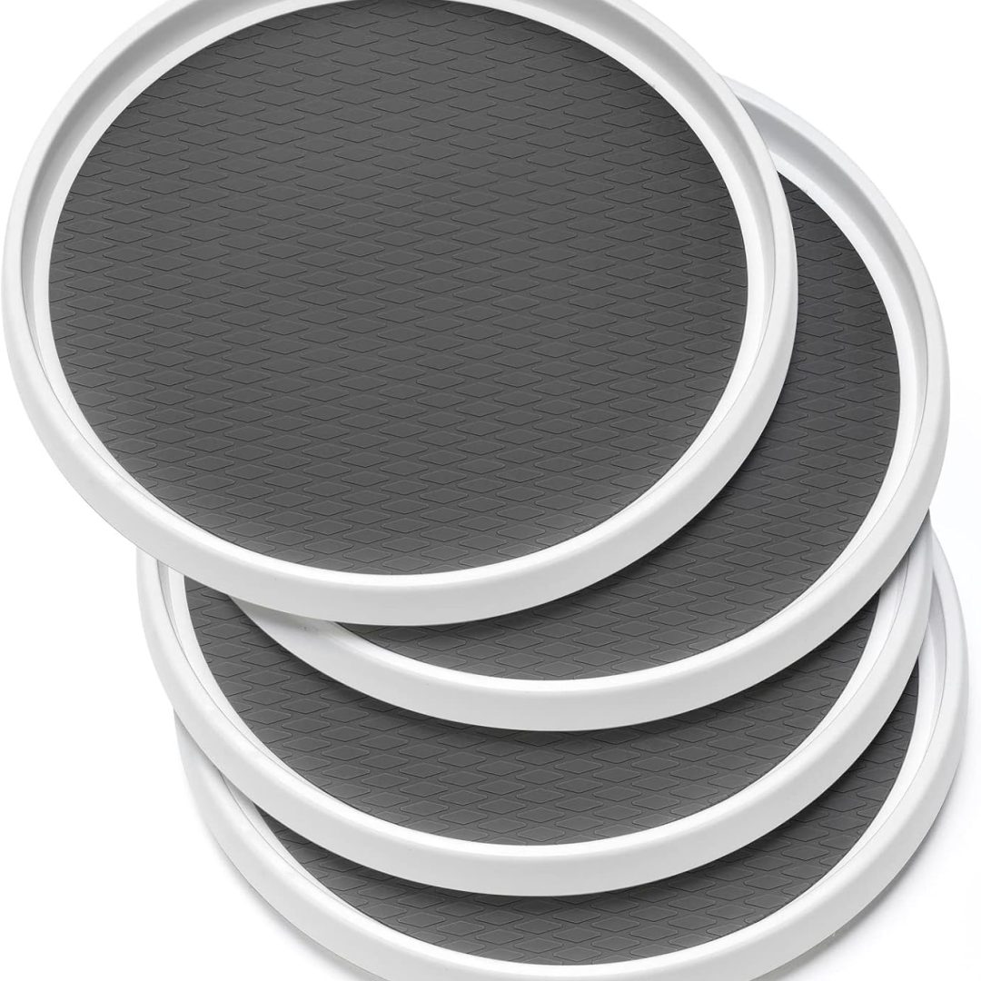 Turntable Rack for Cabinet, Pantry Organization and Storage, Kitchen, Fridge, Bathroom Makeup Vanity Countertop, Under Sink Organizing, Spice Rack